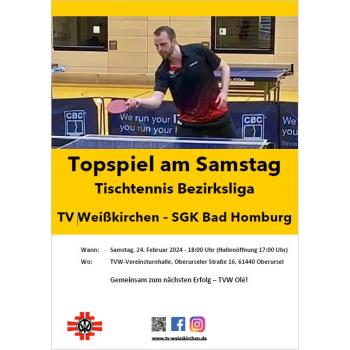 Beitragsbild Tischtennis-Topspiel am Samstag